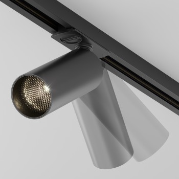 Spot pe șină Focus LED negru Maytoni, 12W, 3000K, dimabil