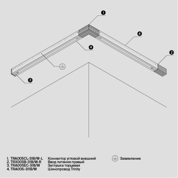 Accesoriu șină spoturi Accessories for tracks Trinity Maytoni, L3, white