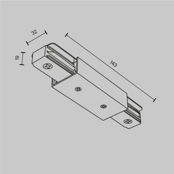 Accesoriu șină spoturi Accessories for tracks Unity Maytoni, L14, black