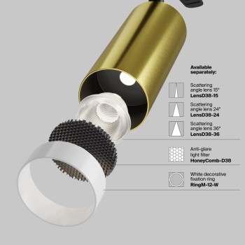 Spot pe șină Focus LED negru Maytoni, 12W, 3000K, black (2)