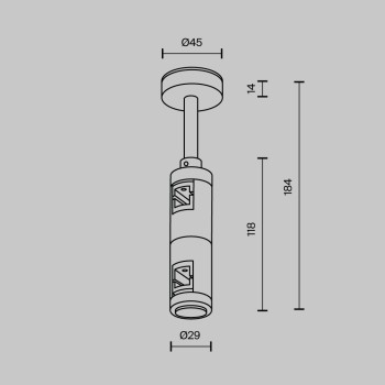 Accesoriu șină spoturi Accessories for tracks Flarity Maytoni, L4, H18, brass, IP20
