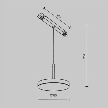 Spot magnetic pe șină Plato negru Maytoni, 15W, L19, H127