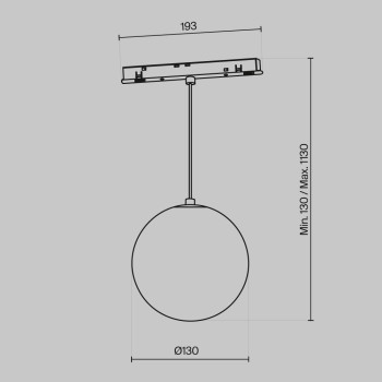 Spot magnetic pe șină Luna negru Maytoni, 6W, H115
