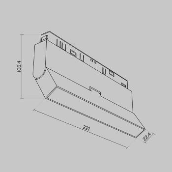 Spot magnetic pe șină Basis Rot negru Maytoni, 12W