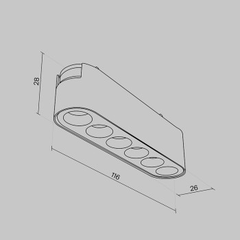 Spot magnetic pe șină Points alb Maytoni, 6W, 3000K