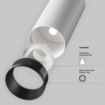 Spot pe șină Focus LED alb Maytoni, 12W, 3000K