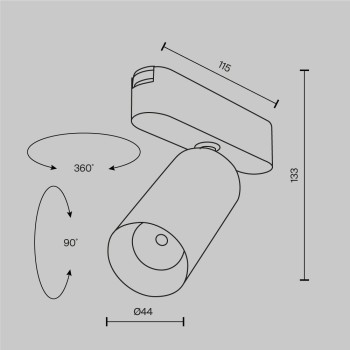 Spot magnetic pe șină Focus LED alb Maytoni, 12W, 3000K, H13