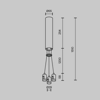 Accesoriu șină spoturi Accessories for tracks Flarity Maytoni, L6, H25, brass