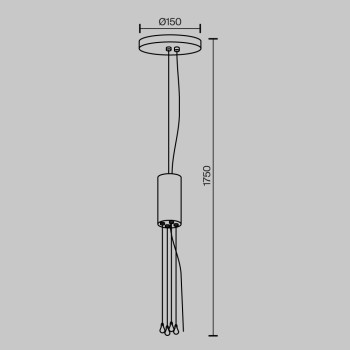 Accesoriu șină spoturi Zon Maytoni, H175, white