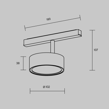 Spot magnetic pe șină Rado negru Maytoni, 18W, L19, l10