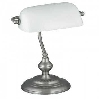 Lampa de birou Bank 4037 Rabalux, E27 60W, crom satinat-alb - 2