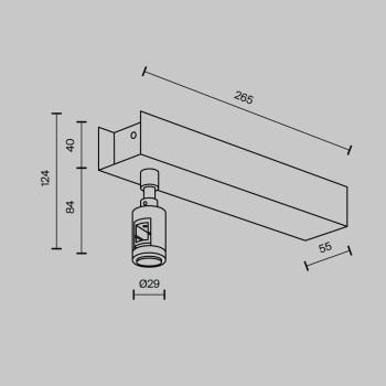 Accesoriu șină spoturi Accessories for tracks Flarity Maytoni, L26, H12, brass