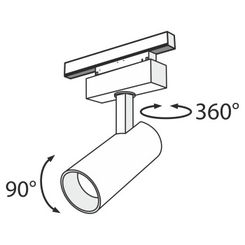 Spot magnetic pe șină Focus LED negru Maytoni, 18W