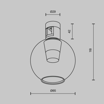 Spot magnetic pe șină Bubble negru Maytoni, 3W
