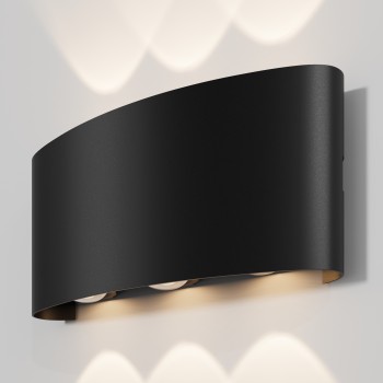 Aplică arhitecturală exterior negru Maytoni, IP54, 3000K, L4, l16
