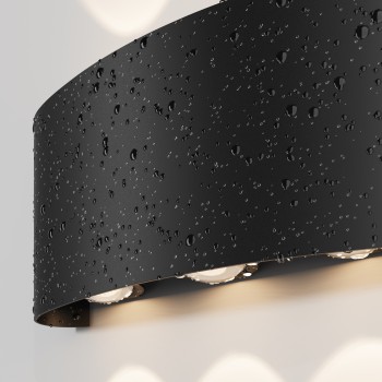Aplică arhitecturală exterior negru Maytoni, IP54, 3000K, L4, l16
