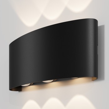 Aplică arhitecturală exterior negru Maytoni, IP54, 3000K, L4, l16