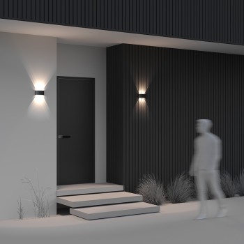 Aplică arhitecturală exterior negru Maytoni, IP54, 3000K, L4, l16