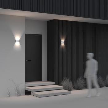 Aplică arhitecturală exterior alb Maytoni, IP54, 3000K, L4, l16