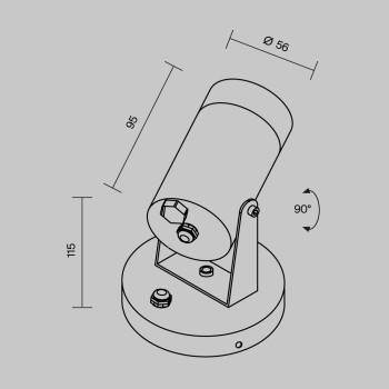Aplică exterior exterior Scope negru Maytoni, IP65