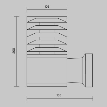 Aplică exterior exterior Bronx negru Maytoni, IP54, H20