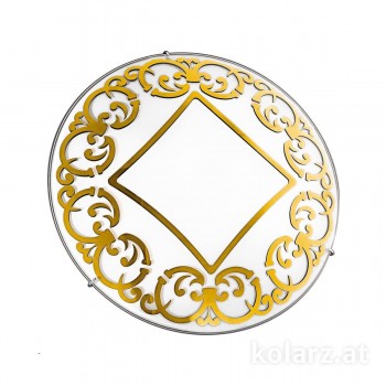 Plafoniera KLIMT - Kolarz, D40, E27, 3x60W, alb, placat cu aur 24k - 1