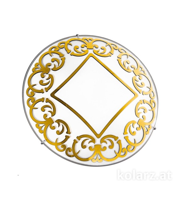 Plafoniera KLIMT - Kolarz, D40, E27, 3x60W, alb, placat cu aur 24k