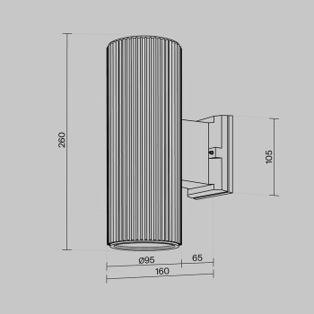 Aplică exterior exterior Rando gri Maytoni, IP54, H26