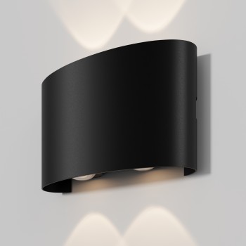Aplică arhitecturală exterior negru Maytoni, IP54, 3000K, L4, l12