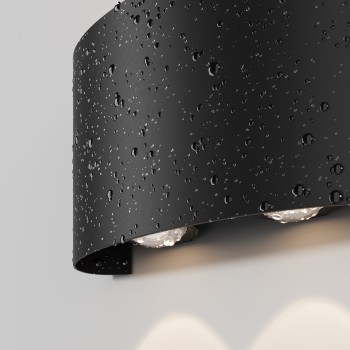 Aplică arhitecturală exterior negru Maytoni, IP54, 3000K, L4, l12
