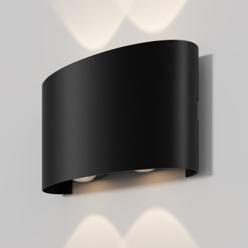 Aplică arhitecturală exterior negru Maytoni, IP54, 3000K, L4, l12