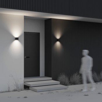 Aplică arhitecturală exterior negru Maytoni, IP54, 3000K, L12