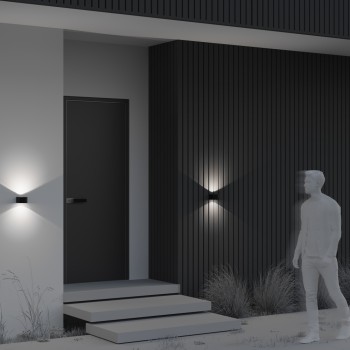 Aplică arhitecturală exterior grafit Maytoni, IP54, L10, H7