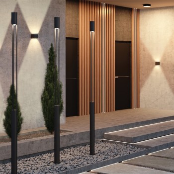 Aplică arhitecturală exterior negru Maytoni, IP54, 3000K, L10