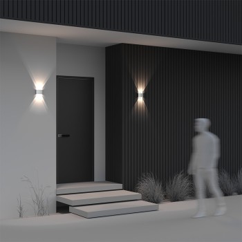 Aplică arhitecturală exterior alb Maytoni, IP54, 3000K, L4, l12