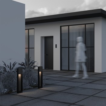 Stâlp iluminat grădină exterior Porte negru Maytoni, H68, IP54