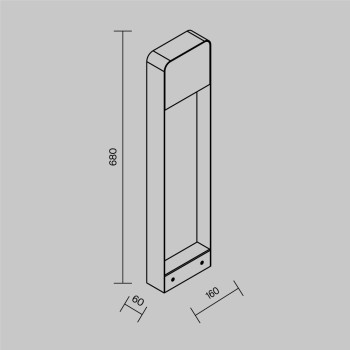 Stâlp iluminat grădină exterior Porte negru Maytoni, H68, IP54