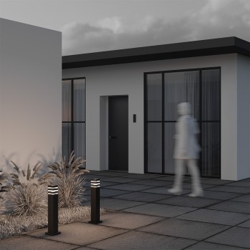 Stâlp iluminat grădină exterior Unter den Linden negru Maytoni, H61, IP54