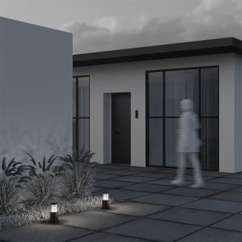 Stâlp iluminat grădină exterior Bronx negru Maytoni, H25, IP54