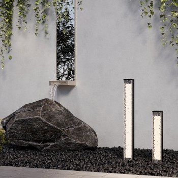 Stâlp iluminat grădină exterior Floeva negru Maytoni, H8, IP65