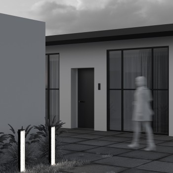 Stâlp iluminat grădină exterior Floeva negru Maytoni, H8, IP65