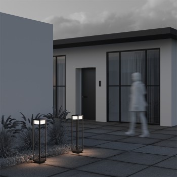 Stâlp iluminat grădină exterior Baker Street negru Maytoni, H80, IP65