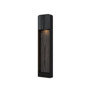 Stâlp iluminat grădină exterior Porte black wood Maytoni, H68, IP54