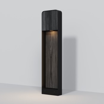 Stâlp iluminat grădină exterior Porte black wood Maytoni, H68, IP54