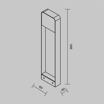 Stâlp iluminat grădină exterior Porte black wood Maytoni, H68, IP54
