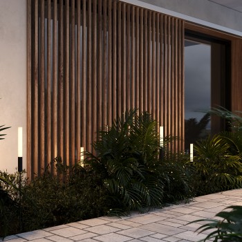 Stâlp iluminat grădină exterior Flare grafit Maytoni, H80, IP65