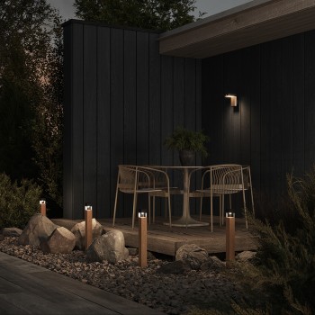 Stâlp iluminat grădină exterior Nordis negru Maytoni, H17, IP65