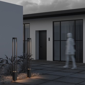 Stâlp iluminat grădină exterior Elbe grafit Maytoni, H150, IP65
