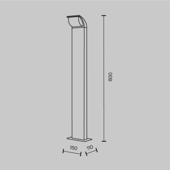 Stâlp iluminat grădină exterior Stock grafit Maytoni, H80, IP65