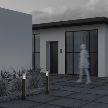 Stâlp iluminat grădină exterior Bronx negru Maytoni, H80, IP54